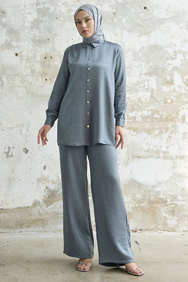 Košilový límec Glittered Double Set - Šedá - 4