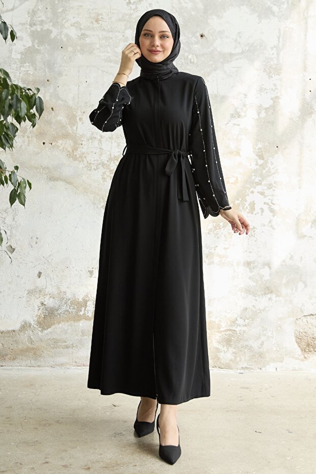 أذرع مطرزة بالأحجار - أسود - 4