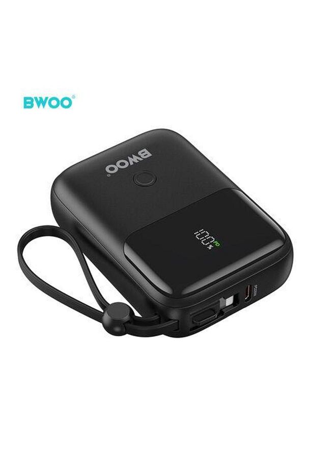 10.000 mAh Kompakt Type-C ve Lightning (iphone) Çıkışlı Led Ekranlı Hızlı Şarj Destekli Powerbank - 1