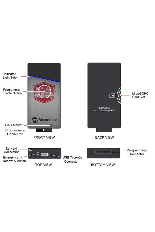 Microchip PICkit 5 PIC dsPIC AVR SAM Arm PICKIT 5 Mplab Programlayıcı Hata Ayıklayıcı Icsp Ptg Blue - 3