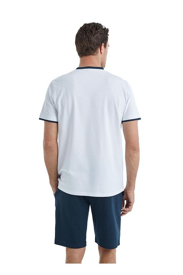 Erkek Kısa Kol Şortlu Beyaz Pijama Takımı C6T9N4O04 - 6