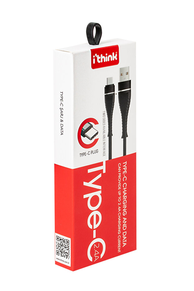 ITHİNK GOLD ÖRGÜLÜ KABLO TYPE-C K60C Siyah - 1