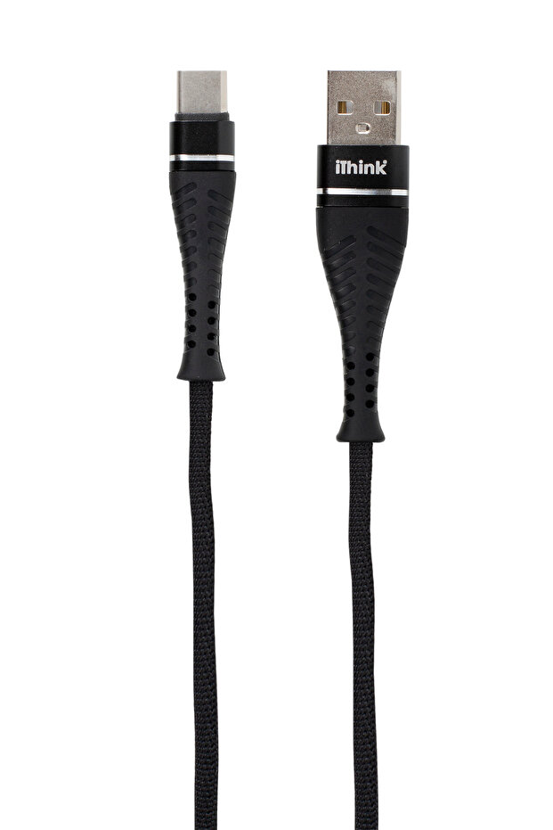 ITHİNK GOLD ÖRGÜLÜ KABLO TYPE-C K60C Siyah - 2