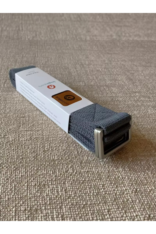 Yoga Belt: 100% Organic Natural Cotton Anthracite