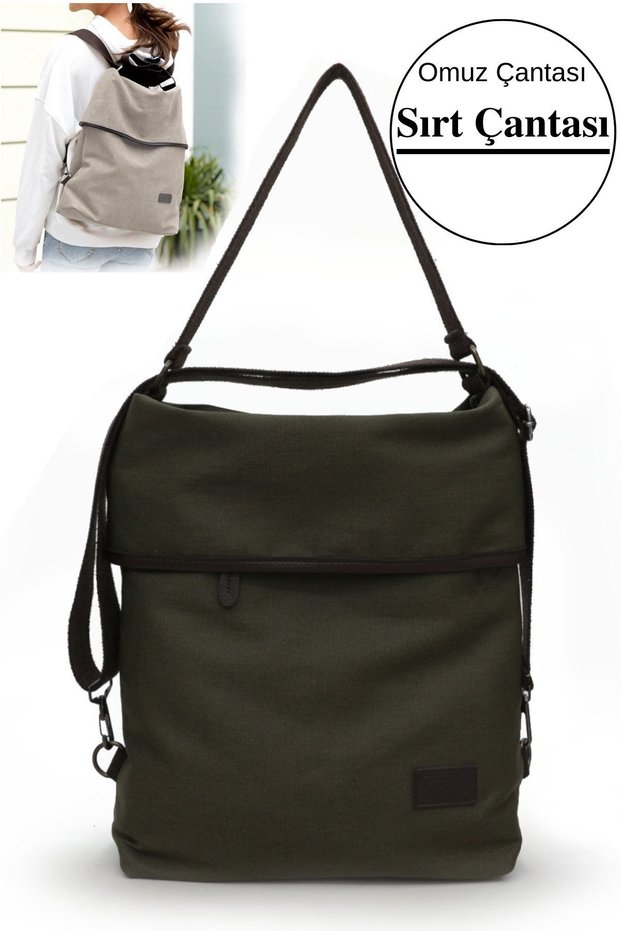 3210 Kyra Women's Khaki Green Shoulder Back Hand 100% Cotton Canvas Fabric Casual Daily Crossbody Bag