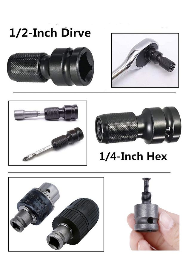 Somun Bijon Sökme Takma Sıkma darbeli matkap makinesi için bits ve mandren adaptörü ağır hizmet - 6