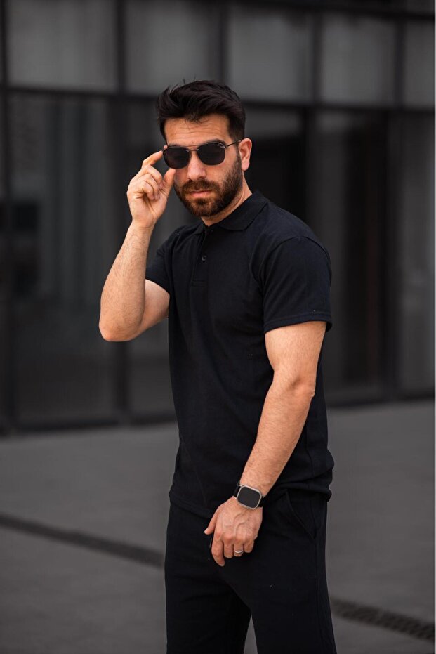 ERKEK SİYAH TAKIM ŞORTLU - 4