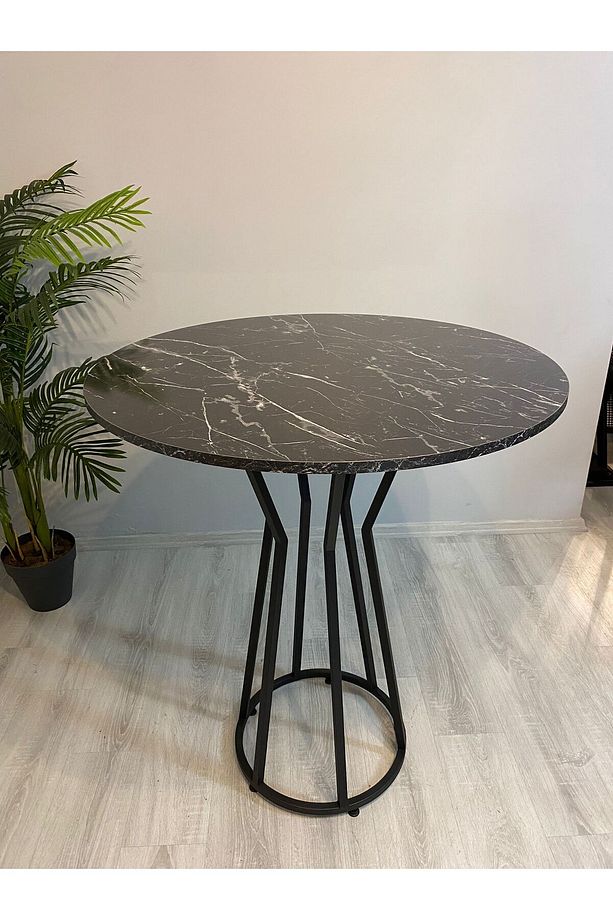 Bistro Masası Mdf Bar Masası Yemek Masası 90 Çap 1 Masa 2-4 Kişilik - 3