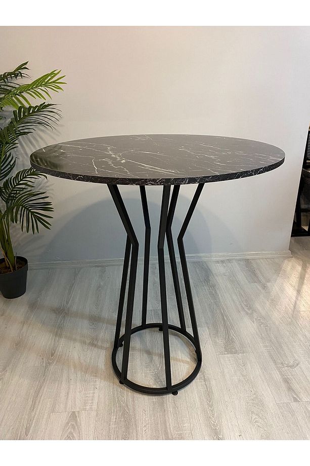 Bistro Masası Mdf Bar Masası Yemek Masası 90 Çap 1 Masa 2-4 Kişilik - 2