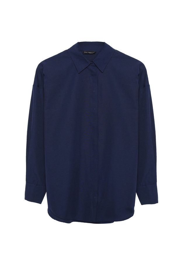 Oversize Gömlek Lacivert - 2