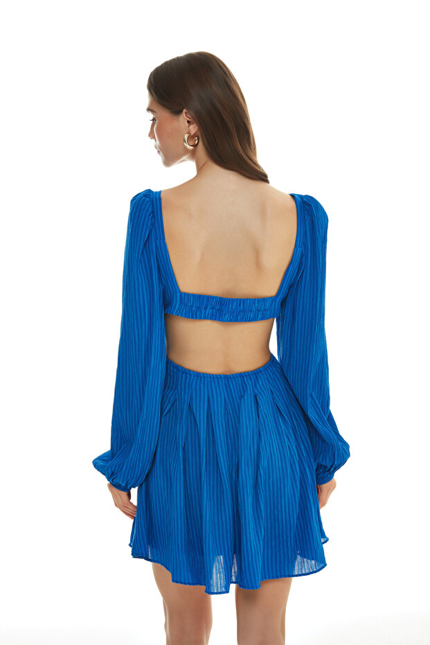 Sırt Dekolteli Elbise Sax - 5