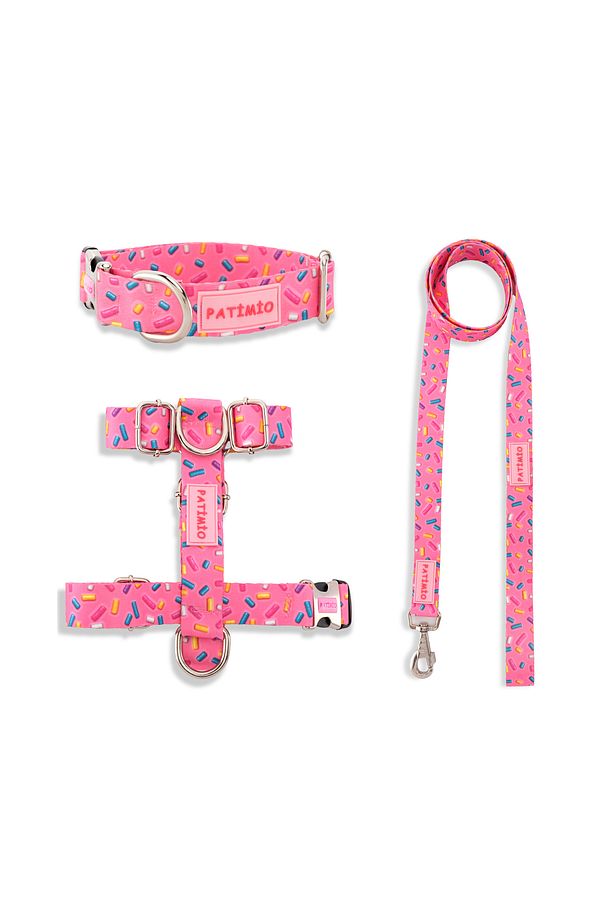 Pink Bones Köpek Göğüs, Boyun Ve Gezdirme Tasma Seti - 1