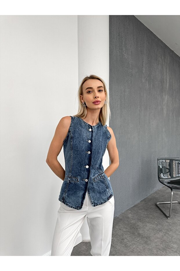 Blue Denim Vest