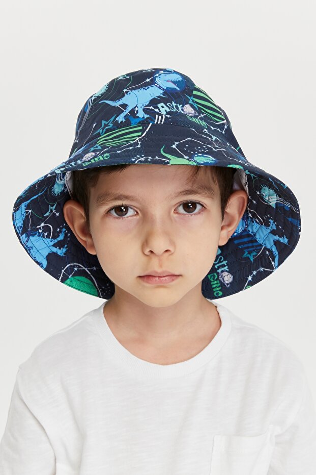 قبعة دلو منقوشة للأولاد 7011 - 1