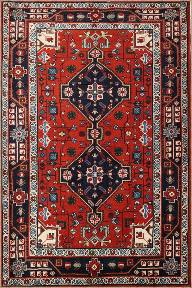 Modern Woven Base with Geometric Pattern in Red Tones of Baklava and Decorative Carpet Miravip103