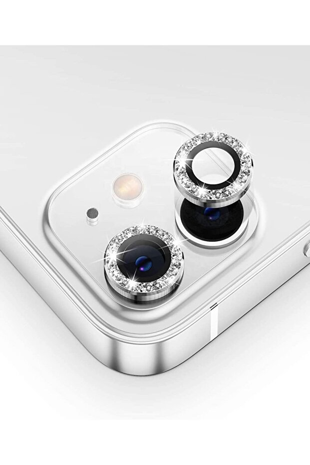 [ مرصّع بالأحجار ] واقي عدسة الكاميرا المتوافق مع iPhone 11 / 12 / 12 Mini مع إطار مرصّع بالأحجار