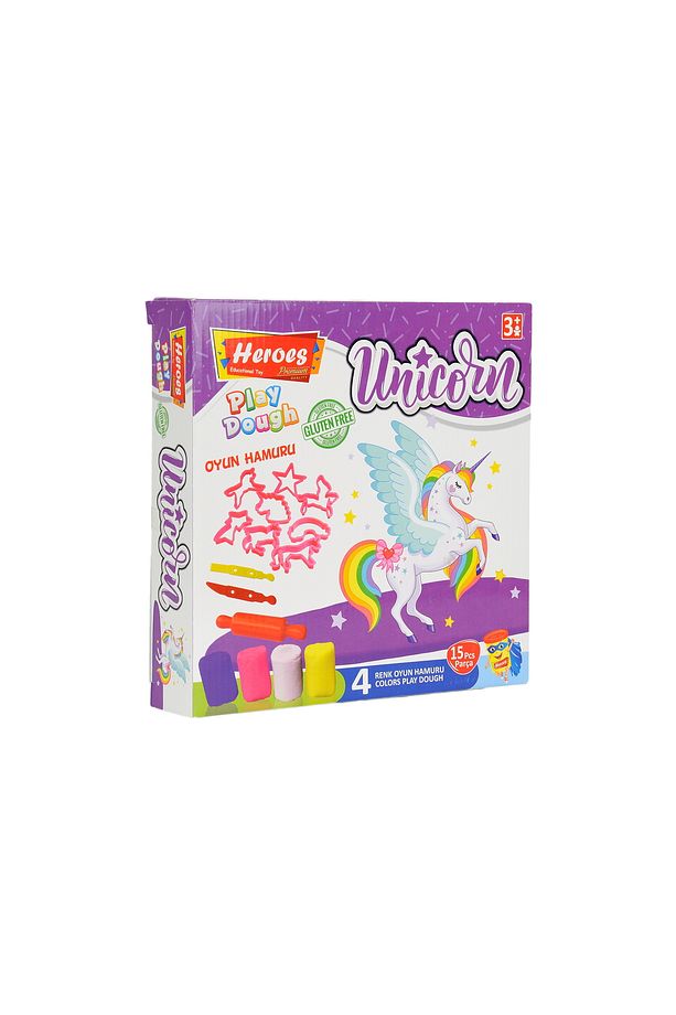 15 Parça Oyun Hamuru Unicorn Yapma Seti - 4 Farklı Renk Orta Boy Eğitici Çocuk Oyuncak - 1