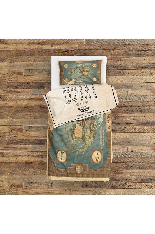 Avatar The Last Airbender Map & Bending Scrolls Çift Taraflı Nevresim Takımı 160 Cm X 220 Cm - 2