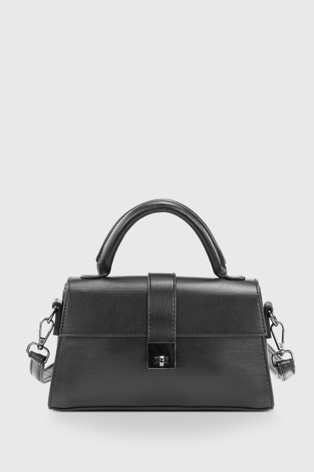 Black Locked Double Handle Crossbody Bag for Women - 241