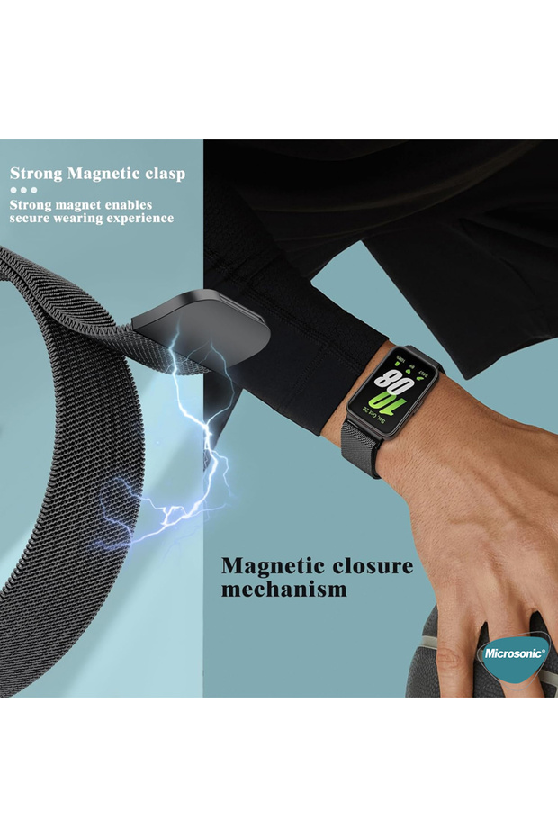 Xiaomi Mi Band 8 Pro Milanese Loop Kordon Siyah - 4