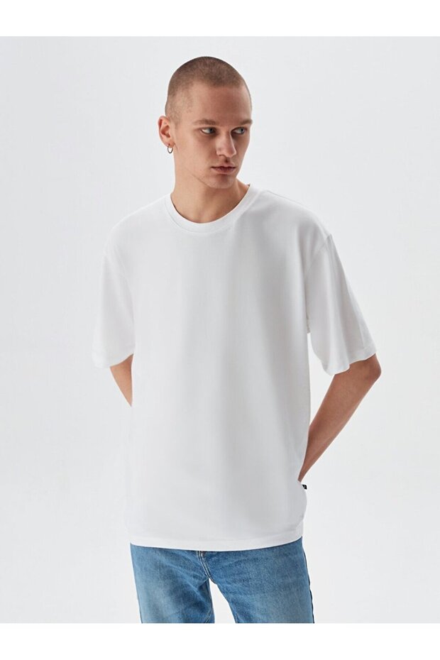 Oversıze Beyaz T-shırt - 2