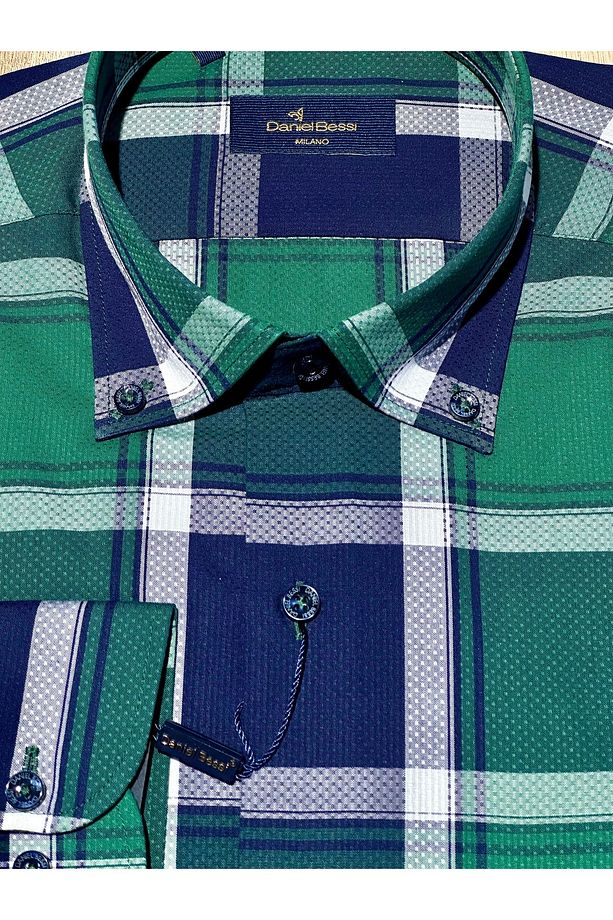 Uzun Kollu Regular Fit Kareli Tek Cepli Klasik Casual Erkek Gömlek - 2