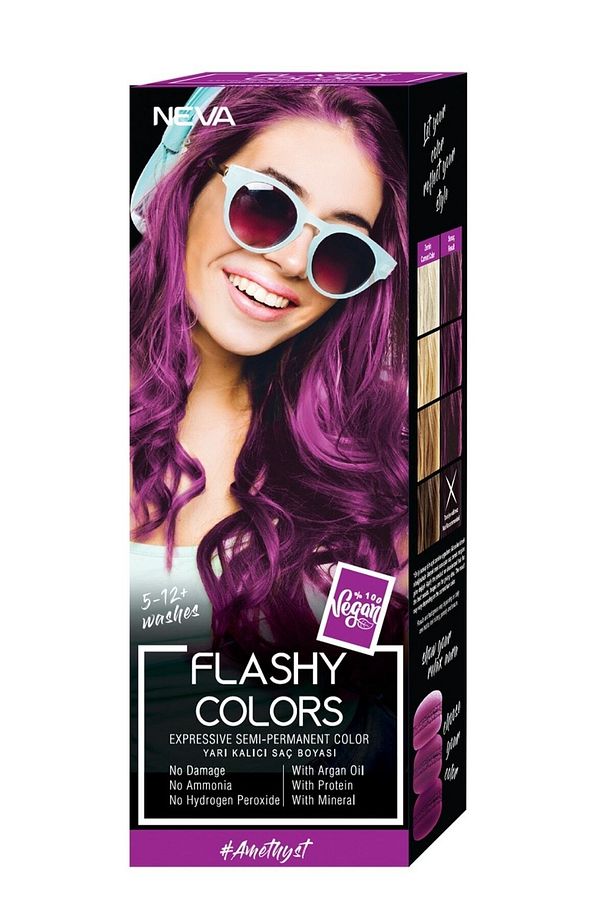 Flashy Color Ametist Mor 100ml Vegan Direkt Uygulanan Saç Boyası - 1