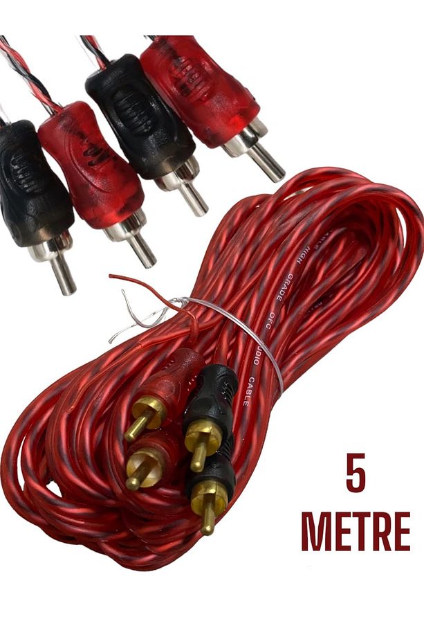 Sn-rca 5m 5 Metre Amfi Rca Kablo Tetik Kablolu Amfi Kablo 5 Metre 1. Sınıf Kalite Ben Audıo - 1