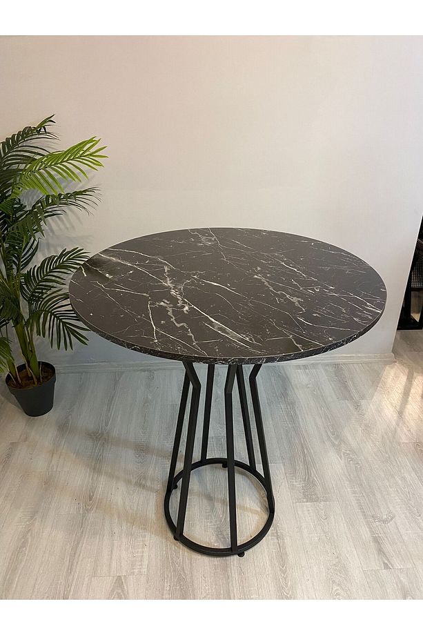 Bistro Masası Mdf Bar Masası Yemek Masası 90 Çap 1 Masa 2-4 Kişilik - 1