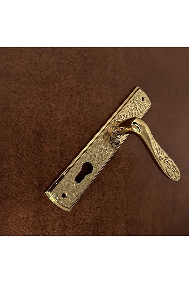 Özen Handles İmza Titanyum ZK19 Zamak Aynalı Yale Çelik Kapı Kolu Sağ Basar Tek Yön - 5