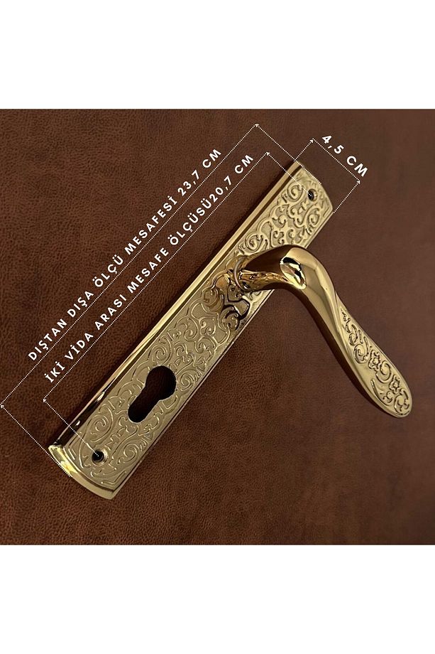 Özen Handles İmza Titanyum ZK19 Zamak Aynalı Yale Çelik Kapı Kolu Sağ Basar Tek Yön - 2