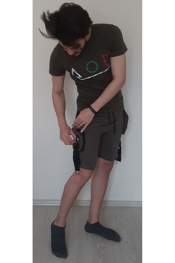 Yazlık Erkek Şort Haki Kargo Cepli - 2