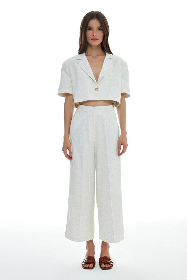 سترة بليزر من الكتان - 3