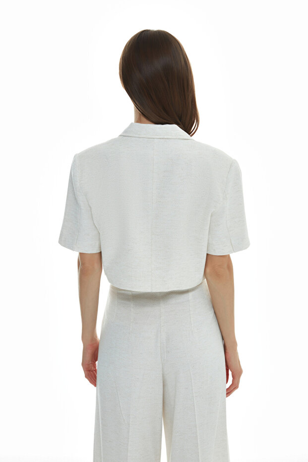 سترة بليزر من الكتان - 5