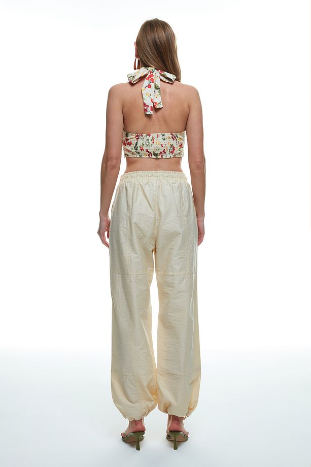 Geniş Paça Paraşüt Pantolon Bej - 5
