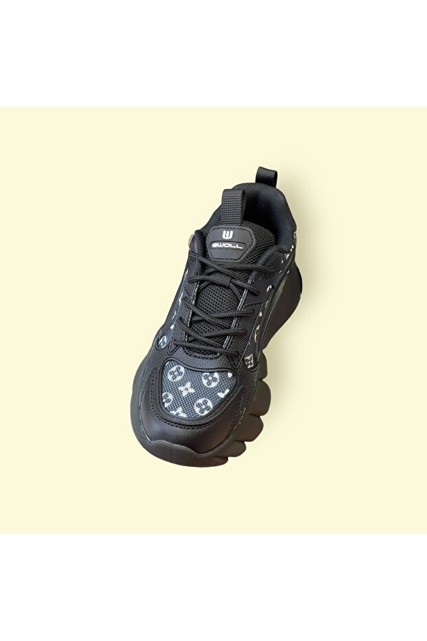 Yüksek Taban Kadın Spor Ayakkabı Yürüyüş - Günlük Kullanıma Uygun Desen Detaylı Model - 1