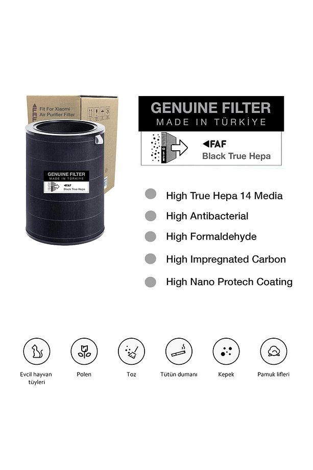 Model 3C Smoke True Hepa 14 Filtre Xiaomi Mi Uyumlu Air Purifier 3C Filtre Model: AC-M14-SC - 3