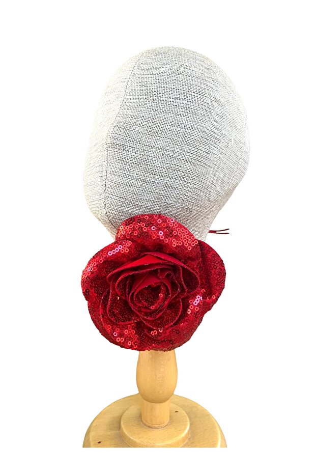 Red rose choker sequined necklace accessory