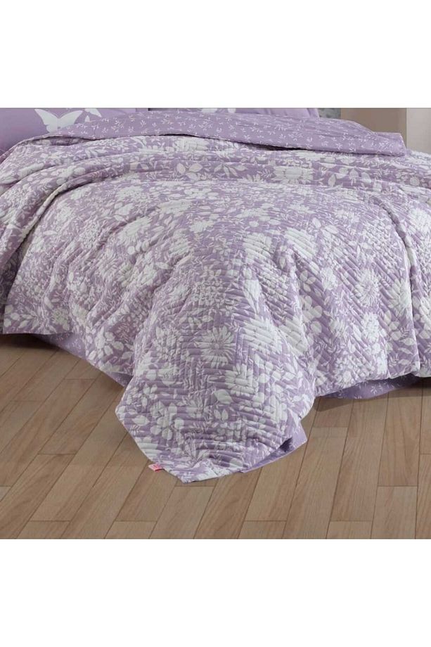 Hira Lila Tek Kişilik Poplin Kapitone Nevresim Takımı - 2