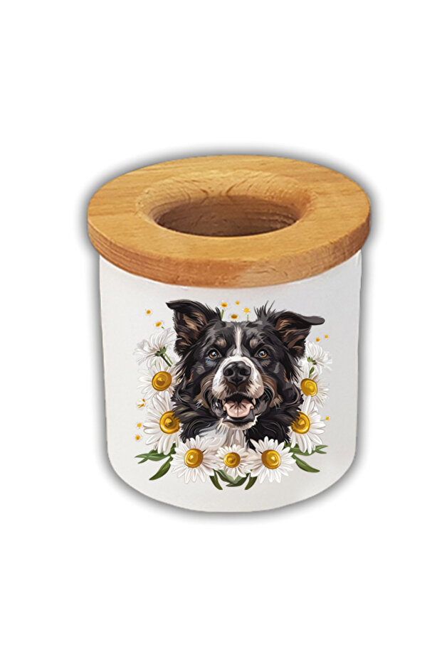 Dog in Daisies Printed Pen Holder Pencil Box
