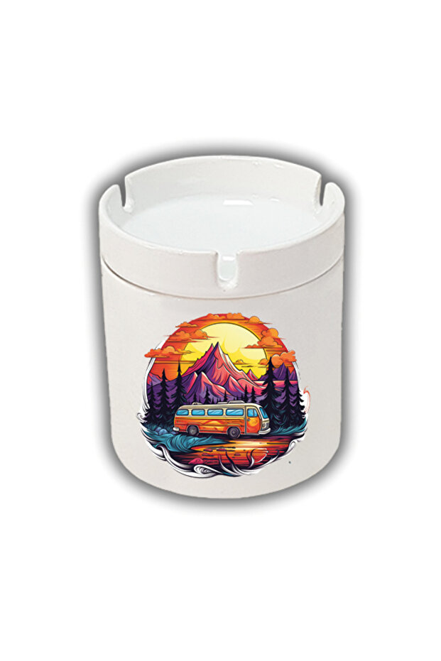 Camping and Caravan Printed Ashtray Ashtray
