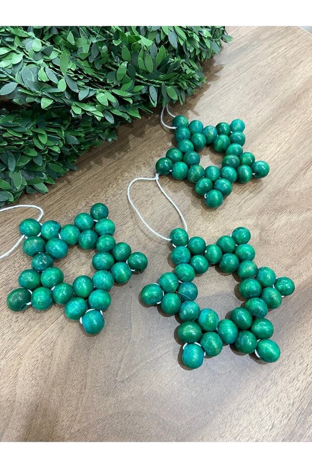 Handmade Wooden Star 3-Piece Christmas Ornament Pine Tree Ornament 30ysl