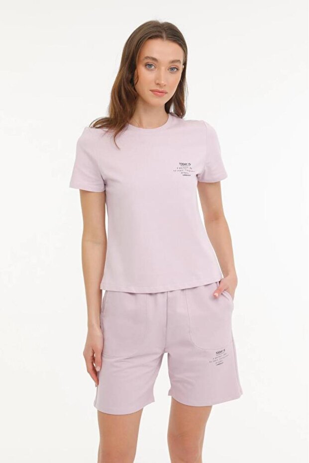 4M WB ANNA 4FX Women's Short Sleeve Lilac Basic T-Shirt101532280