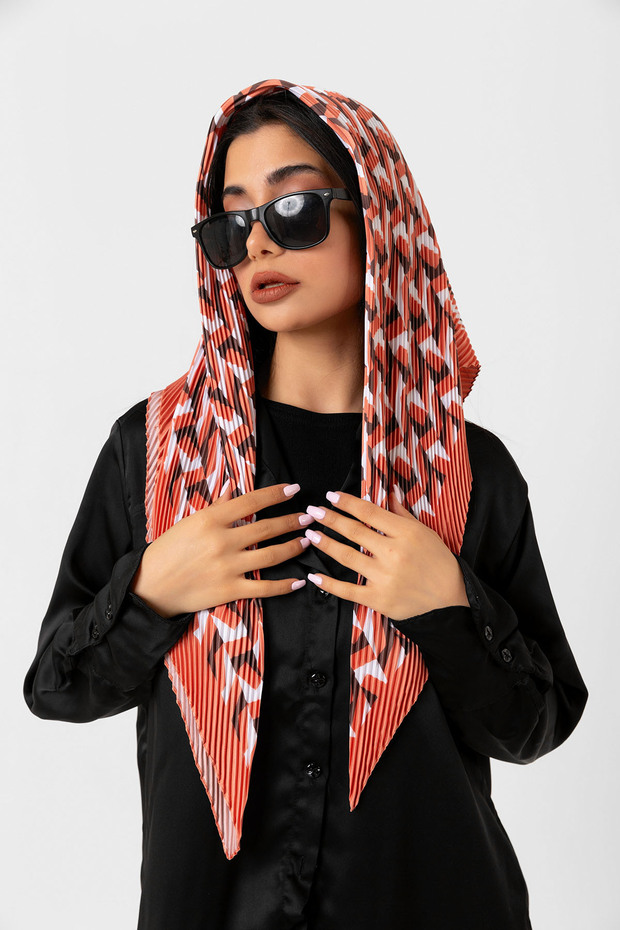 Desenli Piliseli Eşarp - 2