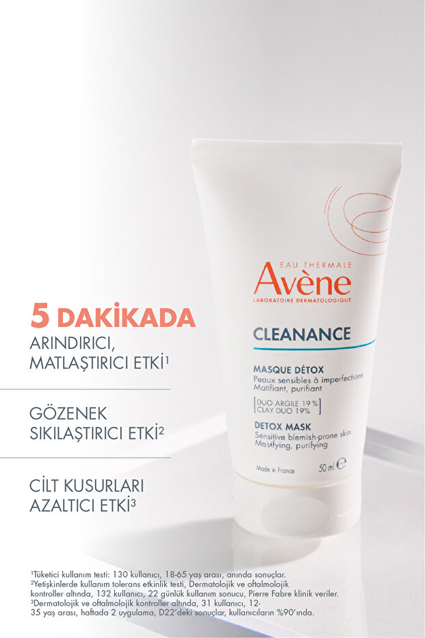 Cleanance Detox Mask for Sensitive and Blemish-Prone Skin Mask with Mattifying Clay 50 ml x2 - 2