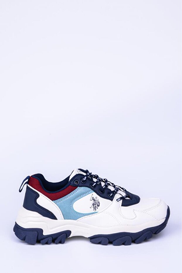 USPOLO ASSNTRACKY WHITE NAVY BLUE WOMEN'S SNEAKERS