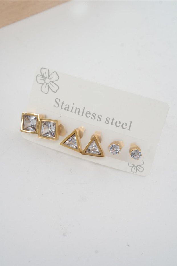 Women's 316 L Stainless Steel Anti-Tarnish 6-Piece Earrings Set