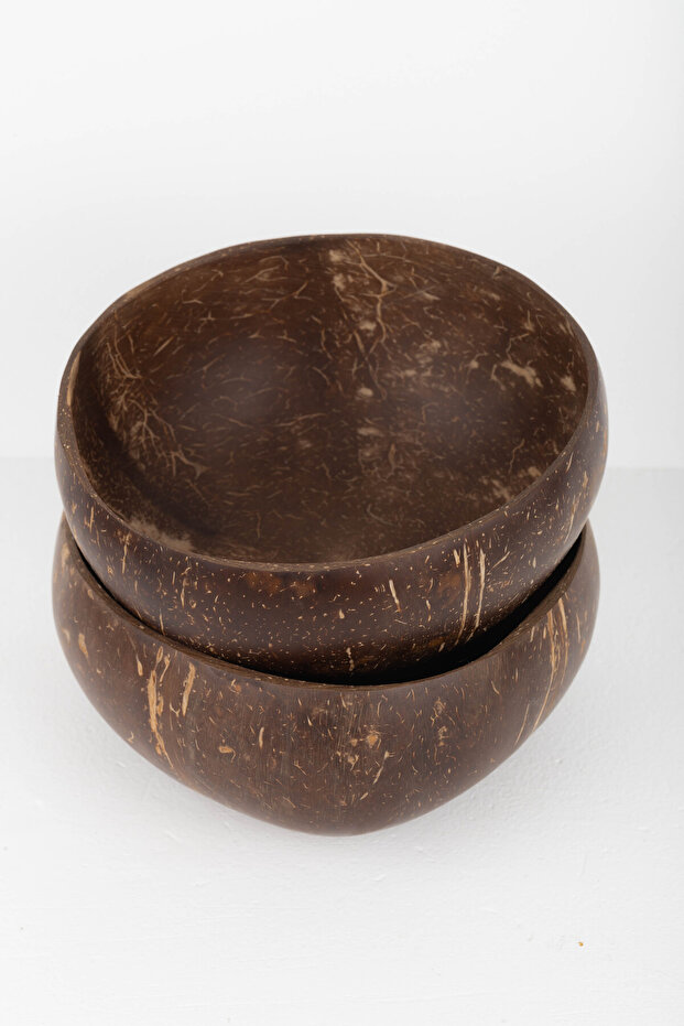 Coconut Bowl Set – 2 Pieces (Handmade, Natural)