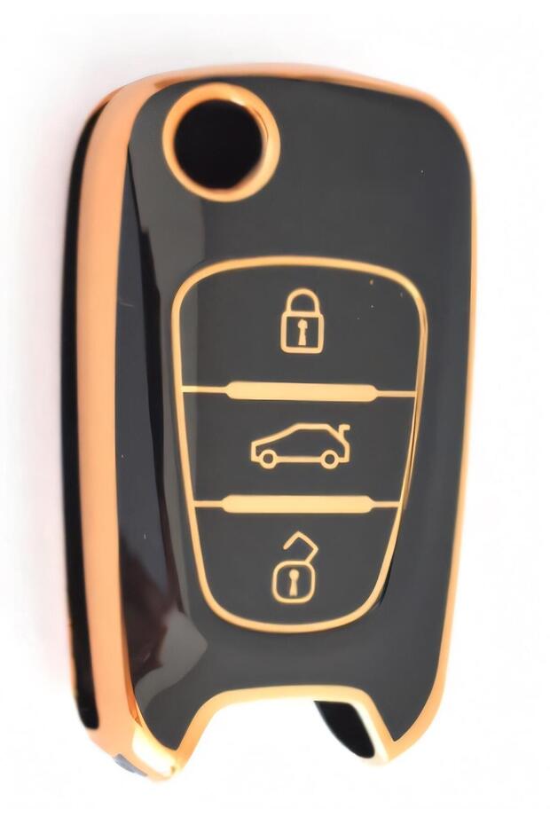 Hyundai Accent Elantra I20 I30 Ix35 Compatible Key Fob Cover, Car Keychain, Black.
