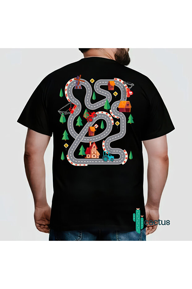 GAME MATI CAR RACING ROAD GAME PARKING Printed T-shirt KIDS AND FATHER SIZE OPTION WITH